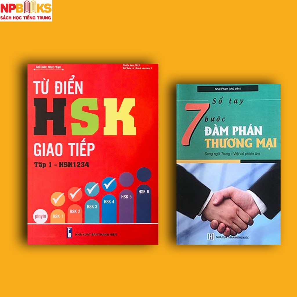 Sách - Combo Từ điển HSK giao tiếp tập 1 (HSK4) + Sổ tay 7 bước đàm phán thương mại song ngữ Trung Việt