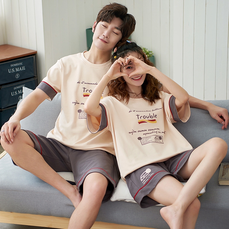Bộ Đồ Ngủ Ngắn Tay Thời Trang Cho Cặp Đôi Y2570-3 | BigBuy360 - bigbuy360.vn