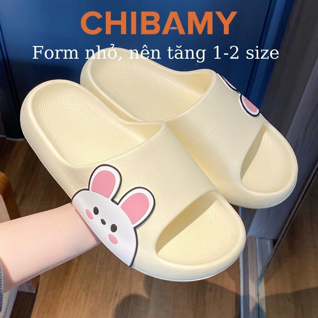 Dép bánh mì nữ Mặt Thỏ CHIBAMY đế cao su chống trơn trượt siêu cute mới FORM NHỎ