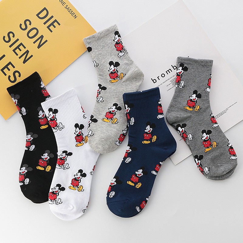 Tất nữ cổ cao Vemico họa tiết hoạt hình Mickey style Hàn Quốc TN81