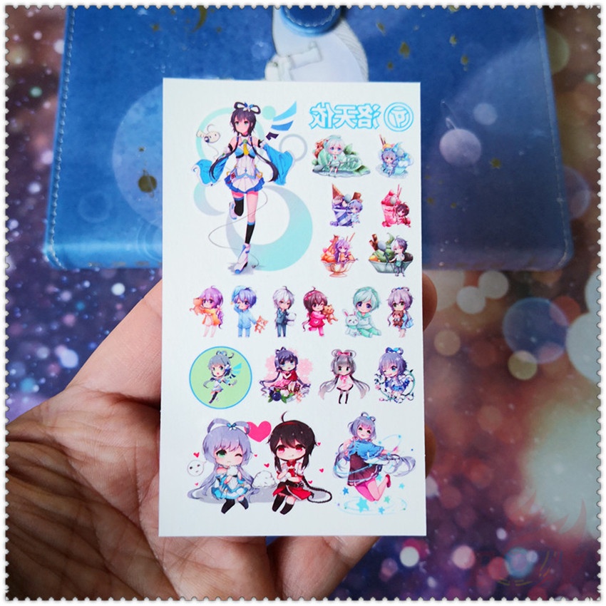 Tờ miếng dán hình xăm tạm thời mini nhân vật anime chống thấm nước đáng yêu thời trang