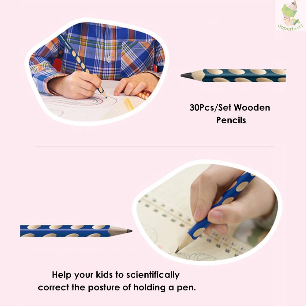 (Hàng Mới Về) Set 30 Bút Chì Gỗ Chỉnh Sửa Tư Thế Dành Cho Các Bé