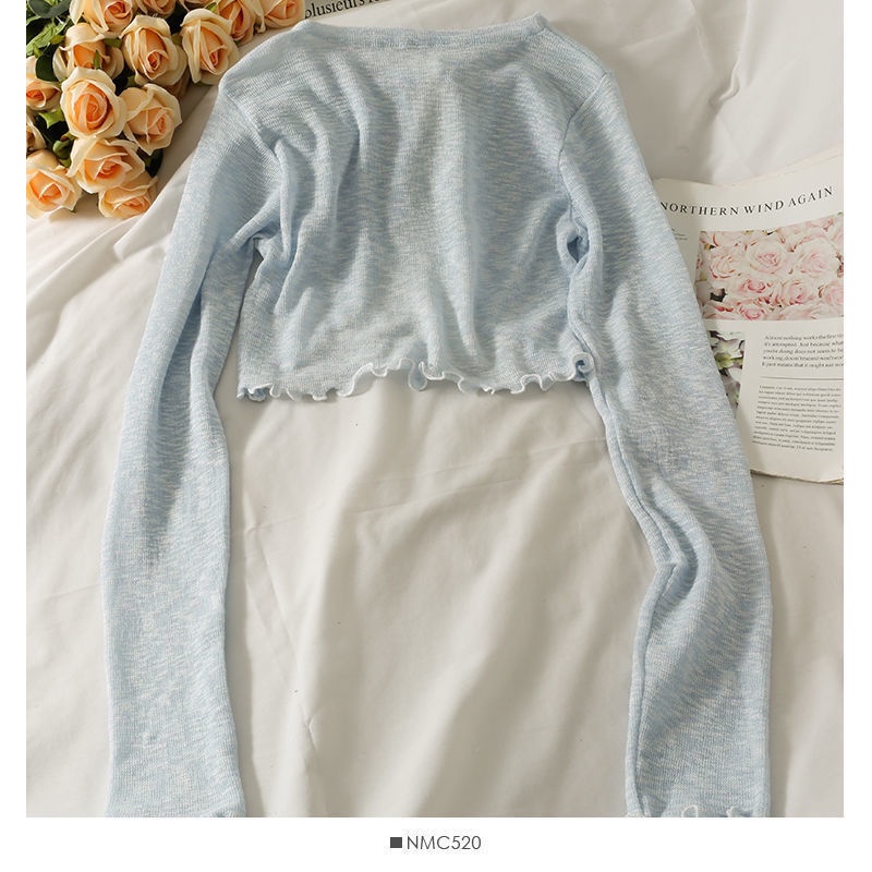 Áo Khoác cardigan Dệt Kim Mỏng Dáng Ngắn Thời Trang Mùa Hè Cho Nữ