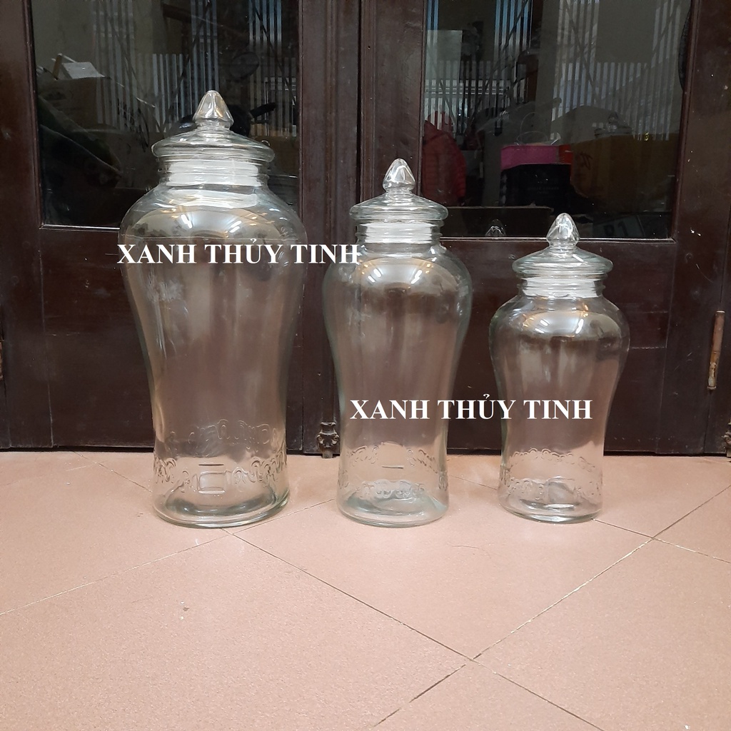 Bình thủy tinh chân mây ngâm sâm, nấm, hoa quả - Dung tích - 6 lít