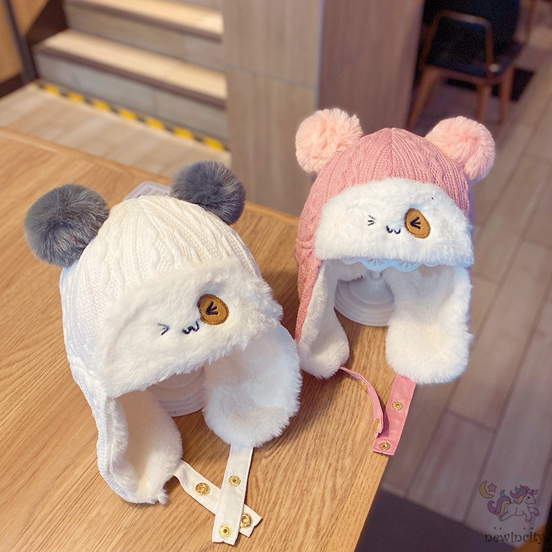 Mũ nhung giữ ấm mùa đông thiết kế đáng yêu phong cách Hàn Quốc cho em bé