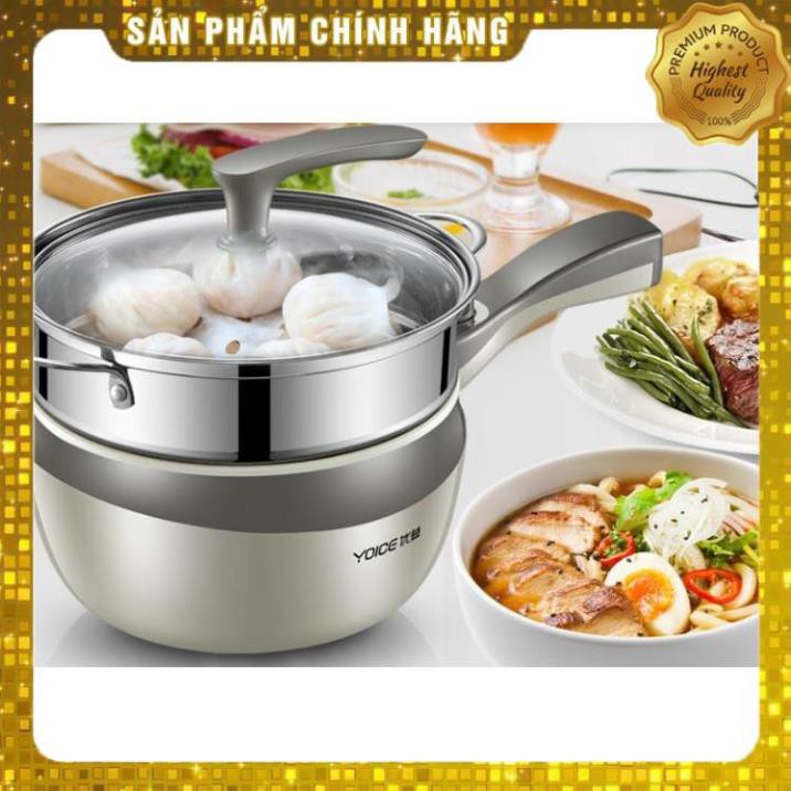 Nồi điện đa năng, chống dính, sử dụng để nấu lẩu, chiên, xào, luộc, INOX 304