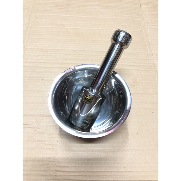 Dụng cụ giã tiêu đâm tiêu giã hành tỏi cối chày inox cỡ số lớn nhỏ