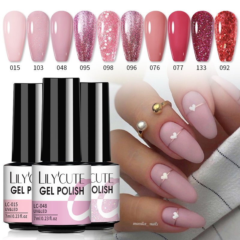 Set 10 gel sơn móng tay UR SUGAR màu sắc khác nhau tùy chọn thời trang 7ml