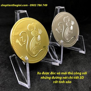 Cặp Xu Con Chuột Đài Loan Và Hoa Chi Cúc - Biểu Tượng Của Trường Tồn - Quà Tặng Dịp Tết 2020 - TMT Collection