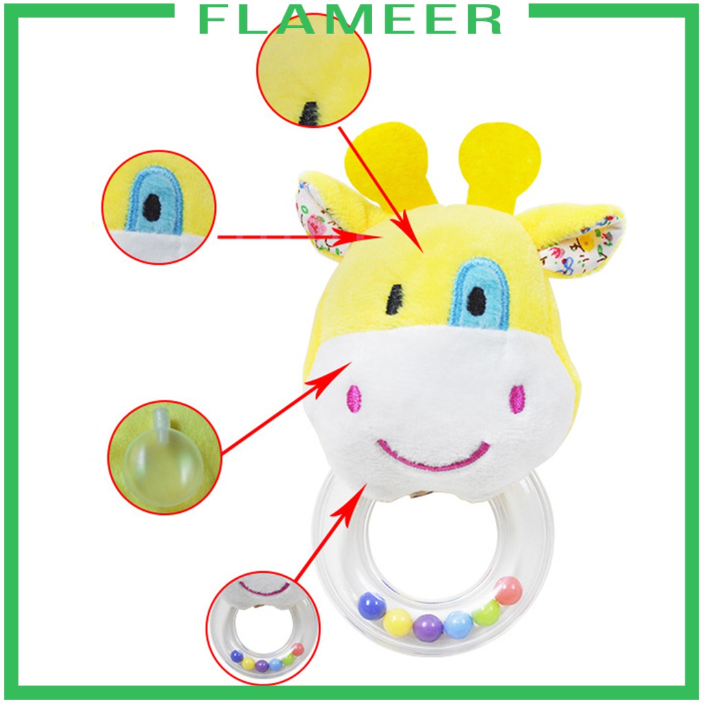 [FLAMEER] Soft Plush Rattle Baby Sensory Developmental Toy Handbell Music Shakers