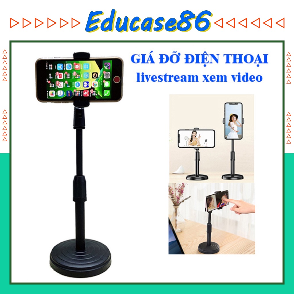 Giá đỡ điện thoại livetream, giá đỡ điện thoại để bàn, chân đế để bàn kẹp điện thoại, kẹp điện thoại để bàn Educase86