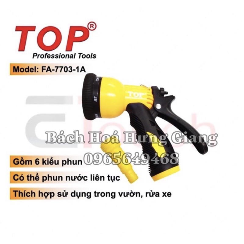 [CHÍNH HÃNG TOP] Vòi Xịt Nước Tưới Cây, Rửa Xe 6 Tia Kèm Video