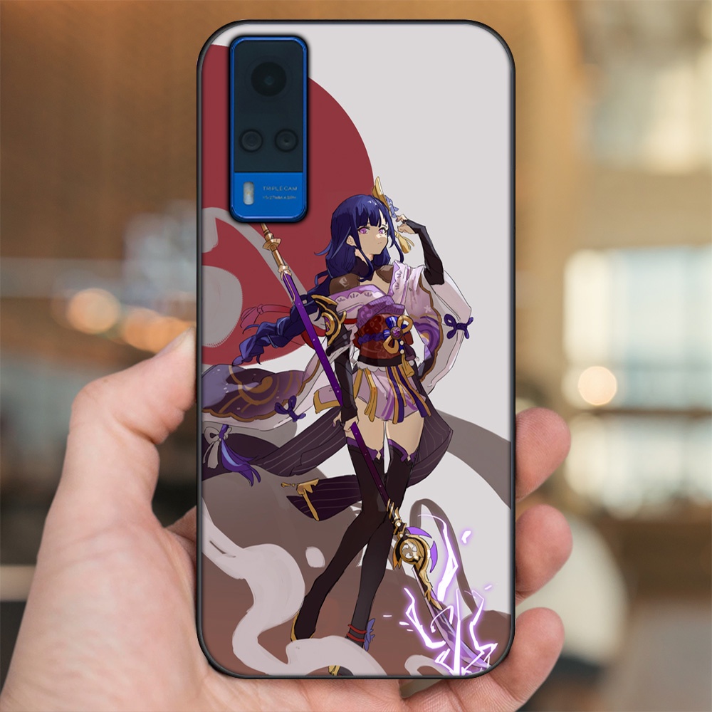 Ốp lưng Vivo Y51 2020, Y53s viền đen in hình Raiden Shogun Genshin Impact