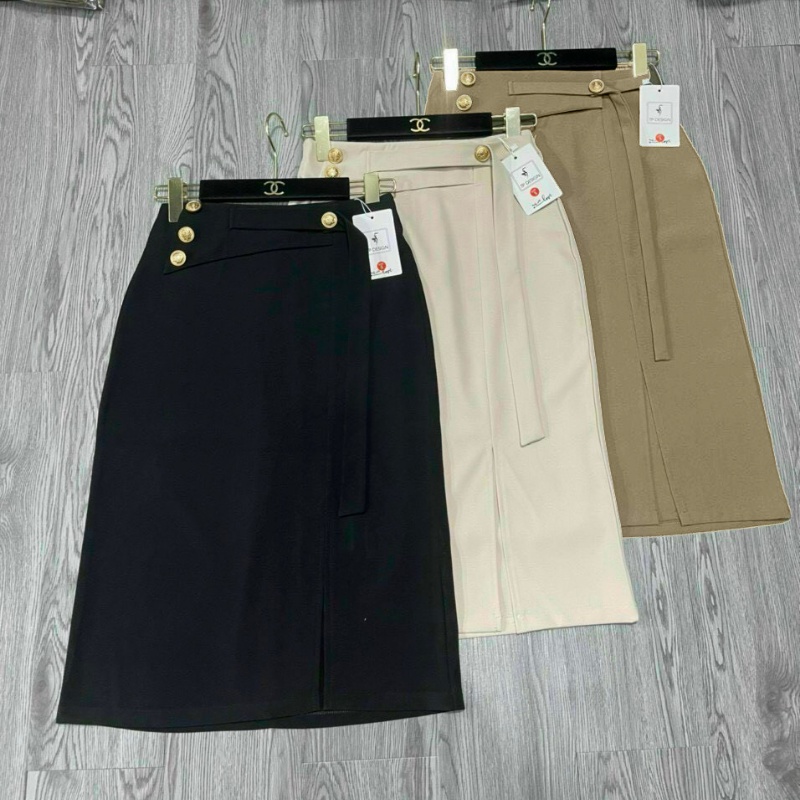 Chân váy midi công sở xẻ tà có BIGSIZE dài qua gối phong cách trẻ trung năng động đi làm đi tiệc siêu xinh CV39