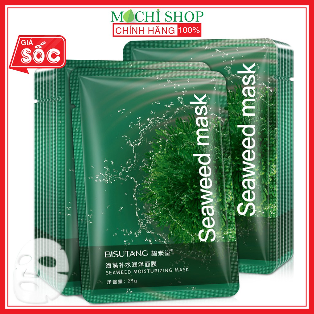 Mặt Nạ Tảo Biển, Rong Biển BISUTANG Cấp Ẩm, Dưỡng Trắng Da, Se Khít Chân Lông, Ngừa Mụn Mask Nội Địa Trung - MOCHI SHOP