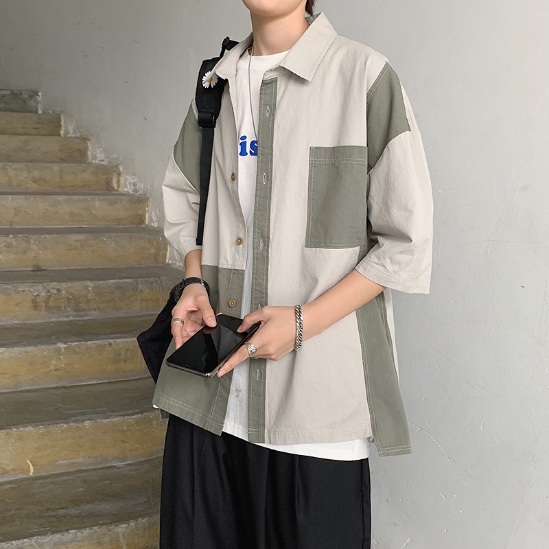 Áo Sơ Mi Tay Ngắn Thời Trang Dành Cho Nam áo sơ mi nam form rộng unisexáo sơ mi nam form rộng hàn quốc áo dài tay retro áo sơ mi nữ