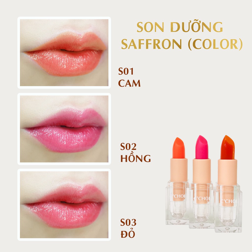 Son dưỡng môi Saffron C’Choi 💄 Có màu 💄Giảm thâm 💄 Làm hồng 💄 Dưỡng ẩm 💄