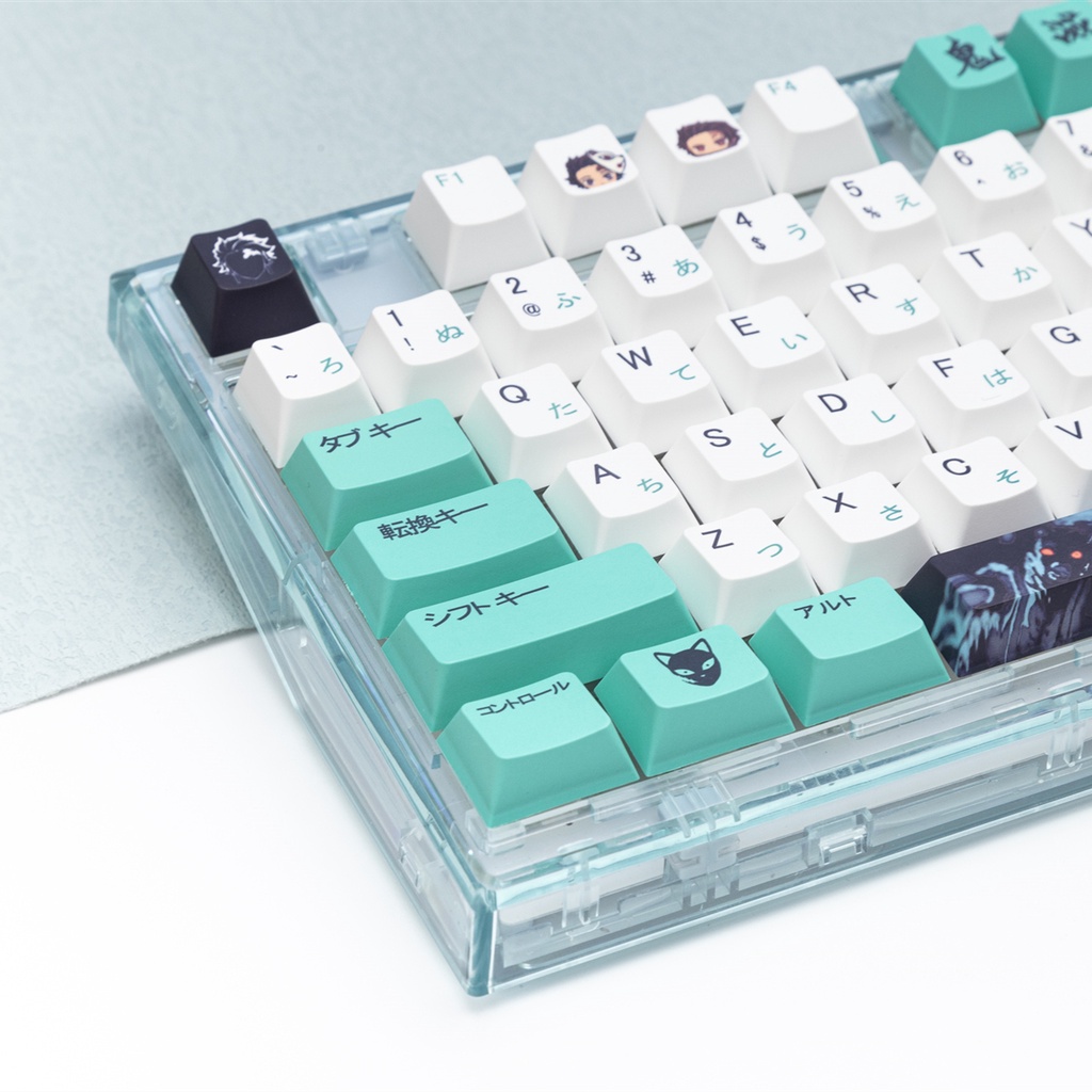 Bộ nắp bàn phím demon slayer pbt cherry profile anime nhuộm màu 5 mặt DIY