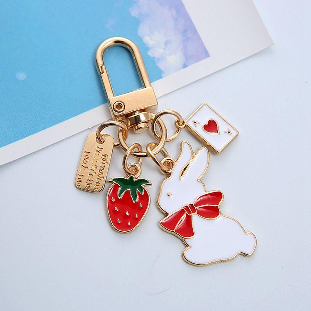 Móc Khóa Hình Thỏ Hoạt Hình Có Chuông Dễ Thương