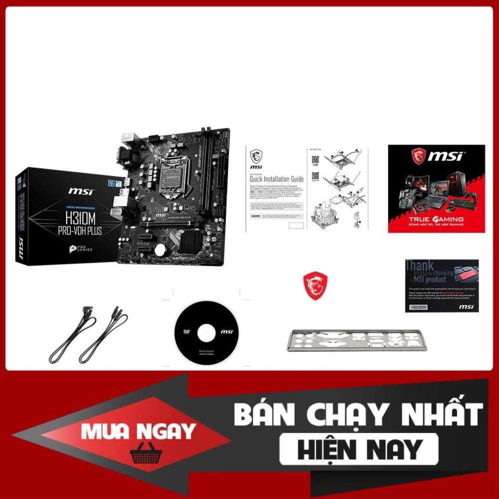 Mainboard MSI H310M PRO-VDH PLUS (Intel H310, Socket 1151, m-ATX, 2 khe RAM DDR4)