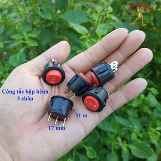 Nút công tắc 3 vị trí hình tròn 3 chân màu ĐỎ