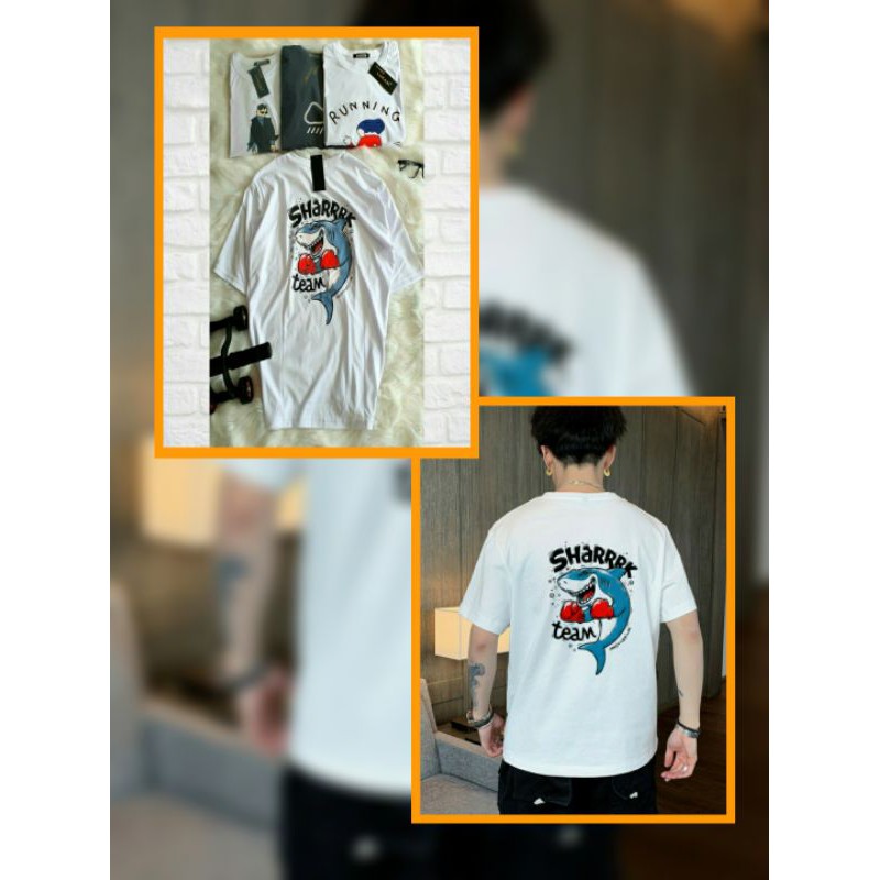 🔥HOT SALE🔥 Áo Thun Nam Nữ Tay Lỡ (Ngắn Tay), Unisex(Nam, Nữ), T-shirt-Cotton From Rộng Streetwear In Hình Hrarkrs Cá Mập