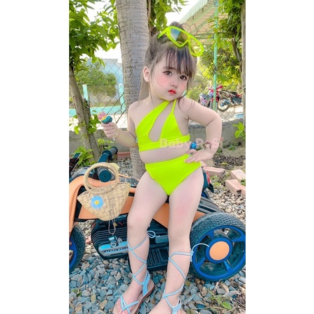 set bikini chéo dây sẻ hông cho bé