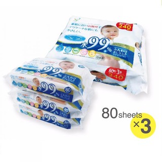 Set 3 gói giấy ướt 80 tờ cho bé - nhật bản
