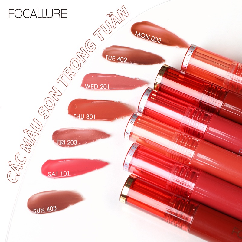 Son kem dạng tint FOCALLURE 3g sáng bóng cho môi/1pc