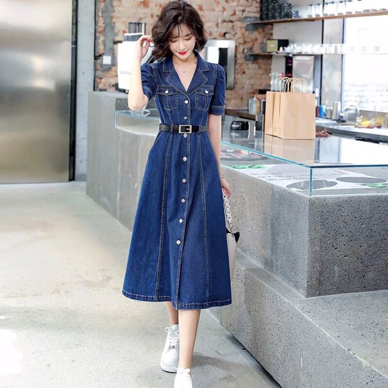 Đầm jean nữ cao cấp chất jean mềm thoáng mát NP1855