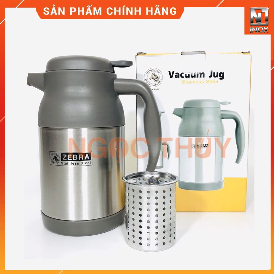 Bình giữ nhiệt Inox 304 zebra 800ml-1200ml  có lưới lọc, quai và vòi rót - 112932|112933