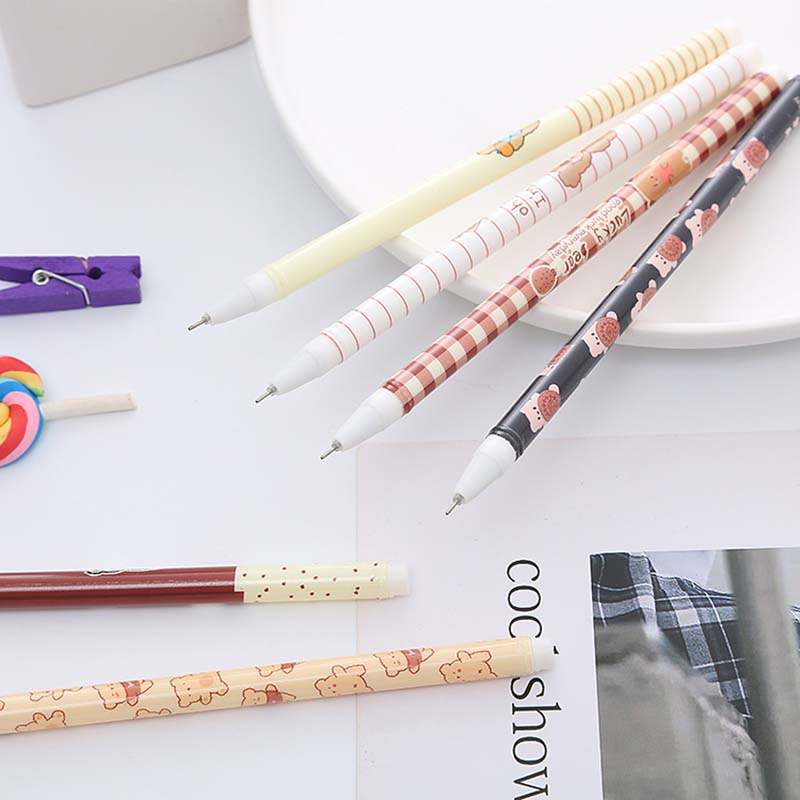 Bút mực gel ngòi 0.5mm họa tiết chú gấu đáng yêu tiện dụng