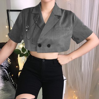 Áo vest croptop kèm chains