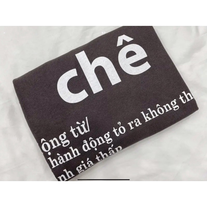 Áo Thun Tay Lỡ Chữ CHÊ T-SHIRT Form Rộng Vải Thun Cotton Phong Cách Nam Nữ Unisex