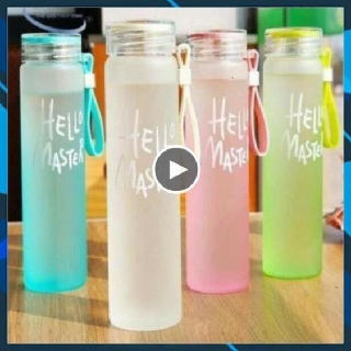 💥 xã kho💥 chai nước thủy tinh nhiêù màu hello master 450 ml