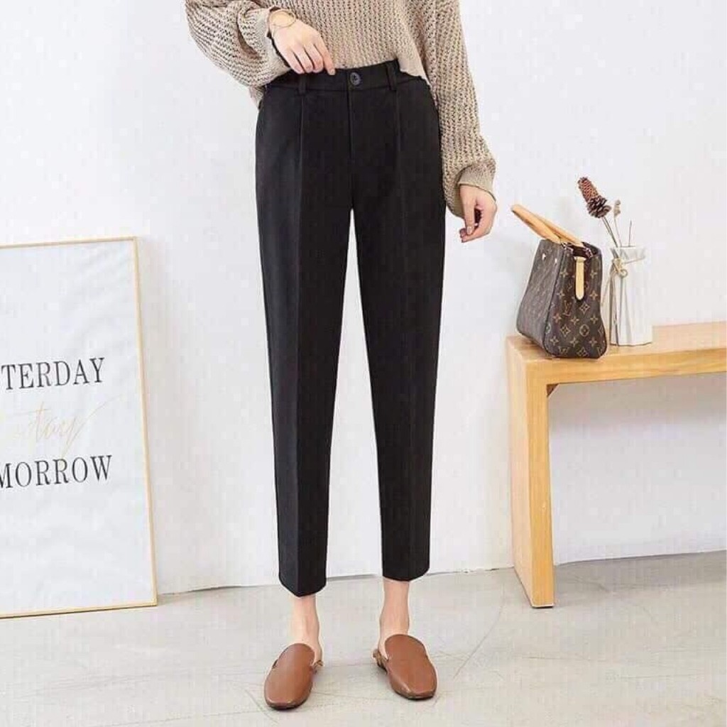 Quần baggy nữ, quần baggy công sở lưng thun phía sau, có nhiều size, ít nhăn, phù hợp đi làm, dạo phố, không kén dáng