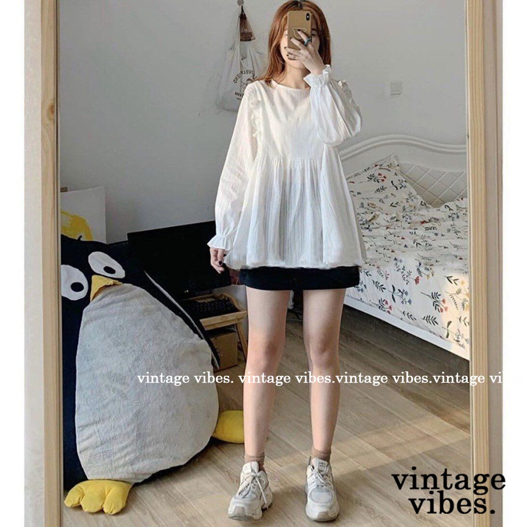 Áo babydoll vải ren viền bèo tiểu thư Ulzzang (hàng QCCC) - Ảnh thật tự chụp 1000% | BigBuy360 - bigbuy360.vn