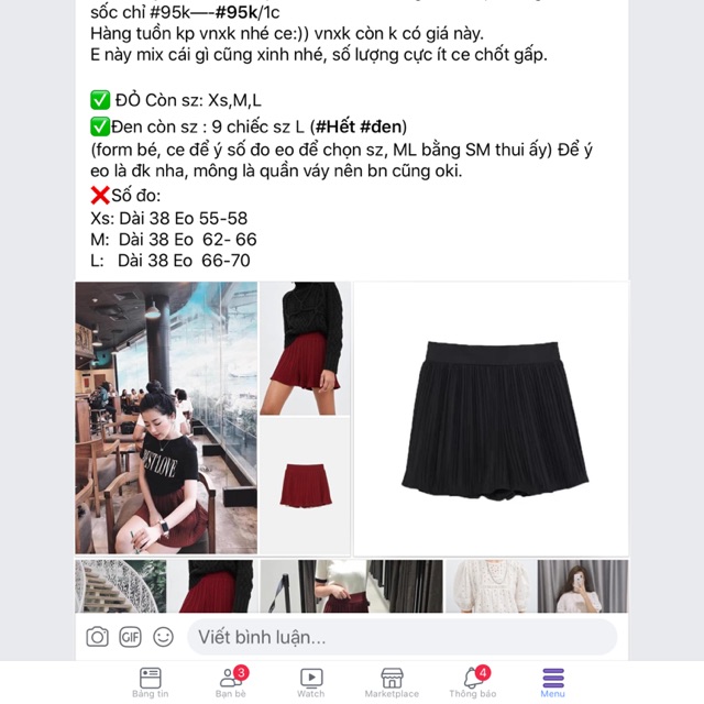 CHÂN VÁY NGẮN ĐEN ĐỎ