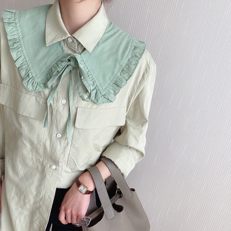 Áo Choàng Cổ Bẻ Cột Dây Có Thể Tháo Rời Màu Sắc Trơn Kiểu Hàn Quốc Cho Nữ