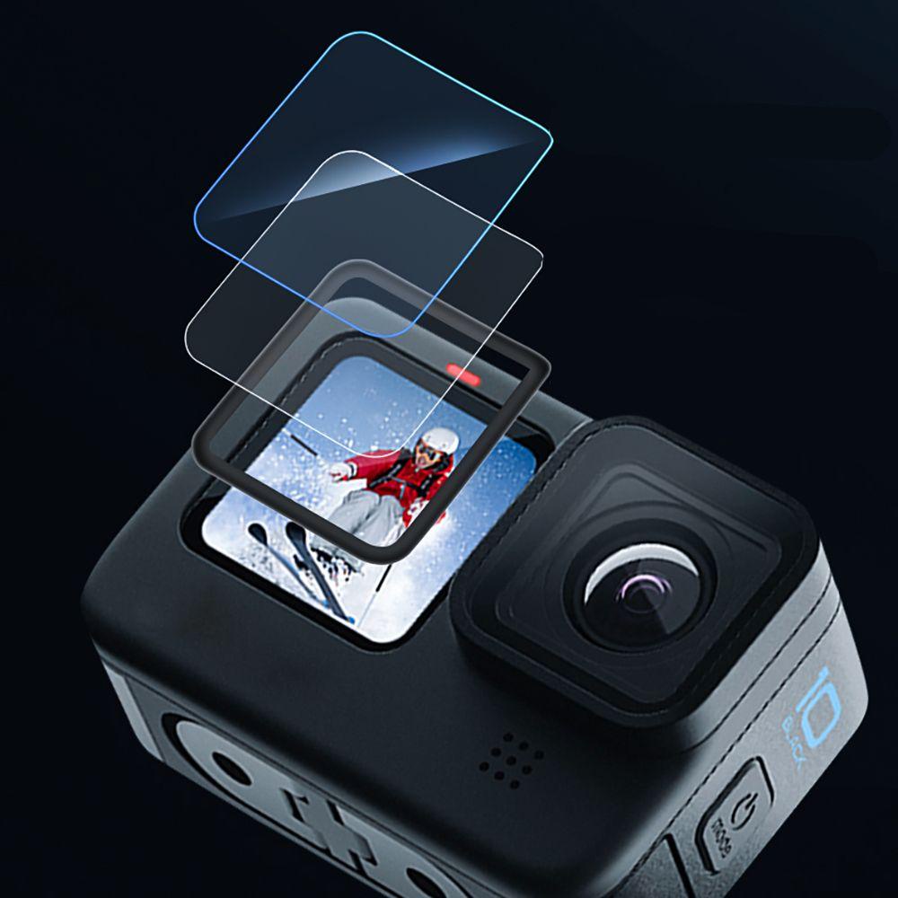 BEBETTERM 1 / 2 Bộ Film Dán Bảo Vệ Màn Hình Máy Ảnh GoPro Hero 10 9 Đen