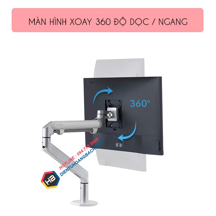 Giá Treo Màn Hình Máy Tính OZ 1 17 - 24 - 27 - 32 inch / Tay Treo Màn Hình Hợp Kim Nhôm [Cao Cấp Hơn NB F100A ]