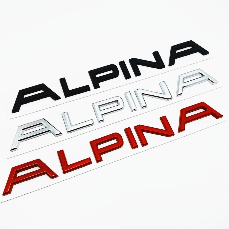 Miếng Dán Kim Loại Hình Chữ Cái Tiếng Anh Alpina 3D Trang Trí Xe Hơi