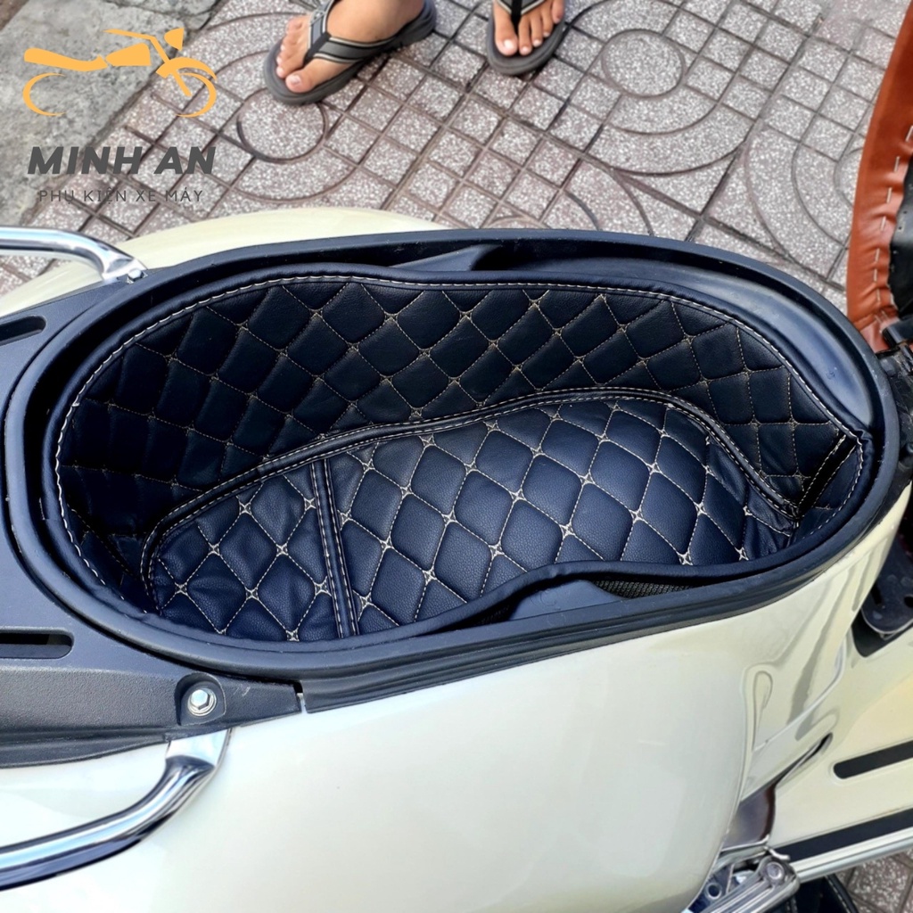 Lót Cốp Da Cách Nhiệt Chống Sốc Lót Cốp Xe Máy Xe Vespa GTS Có Túi Đựng Giấy Tờ Minh An