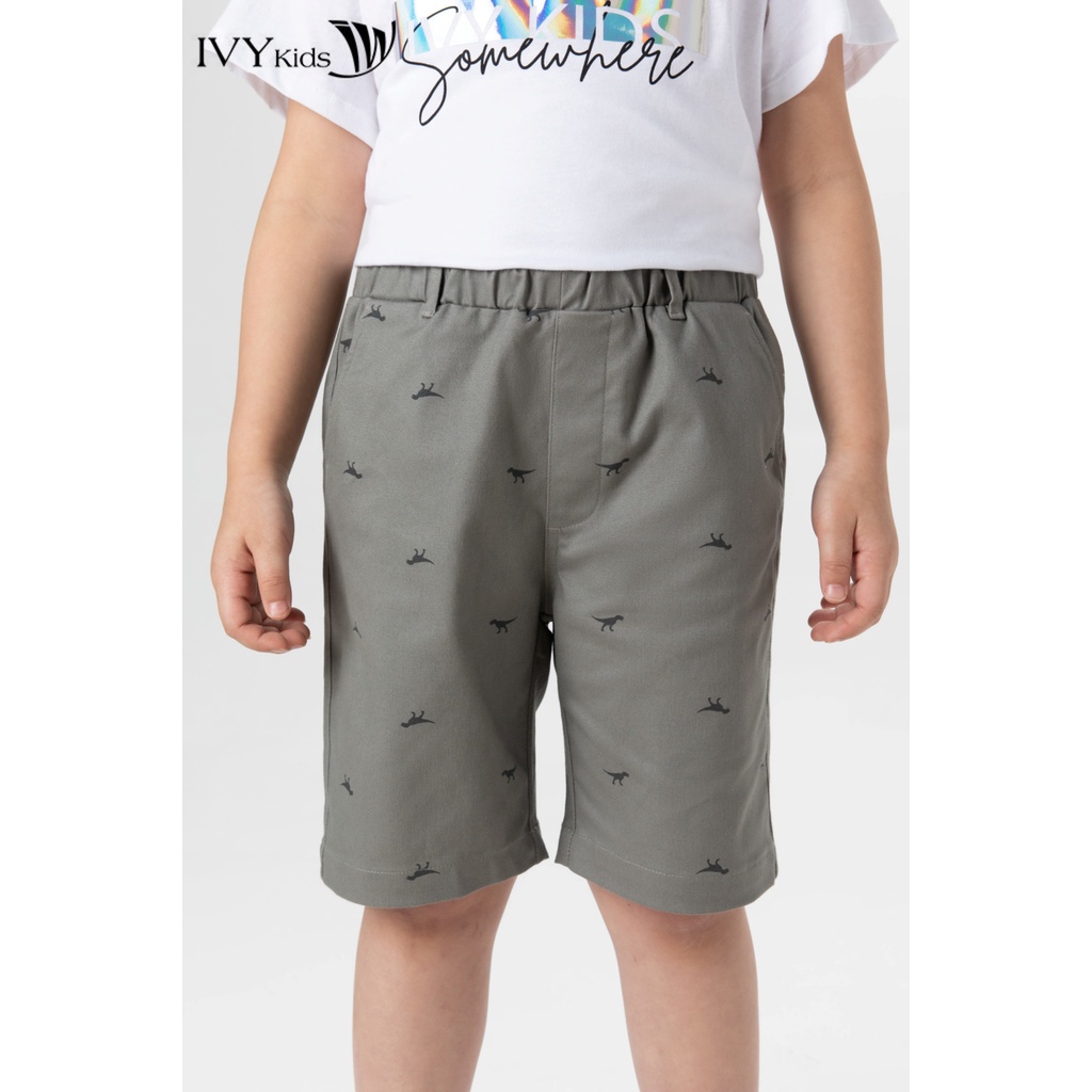 Quần Khaki bé trai khủng long nhí IVY moda MS 20K1457