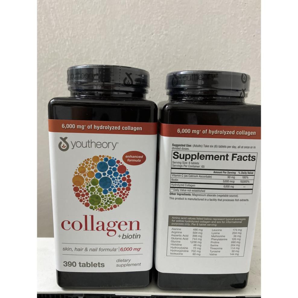 Viên Uống Collagen Youtheory Viên Uống Đẹp Da - Chống Lão Hóa Collagen Youtheory Type 1 2 3 390 Của Mỹ (Mẫu Mới ) | BigBuy360 - bigbuy360.vn