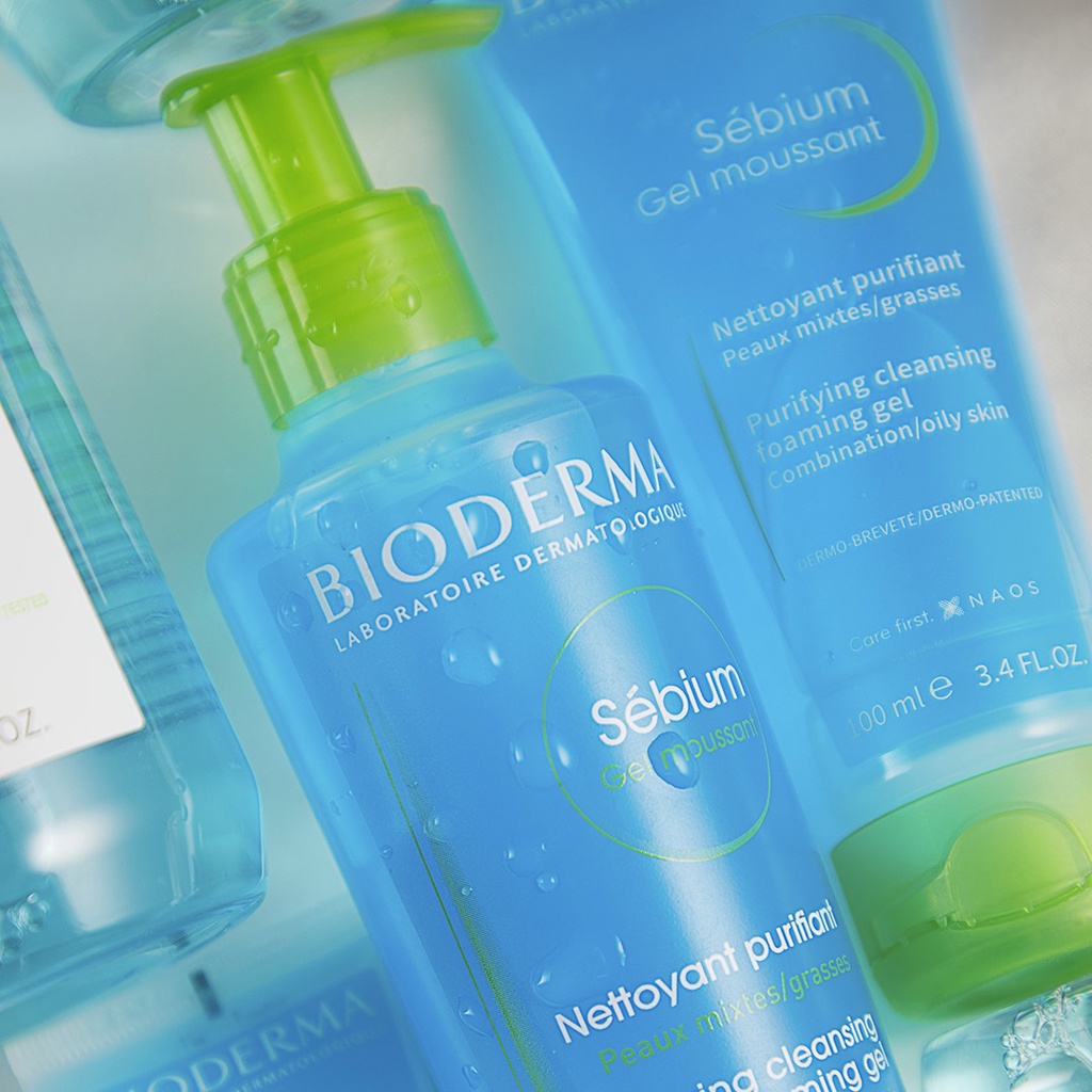 Sữa rửa mặt Bioderma Sebium Gel Moussant tạo bọt cho da hỗn hợp và da dầu