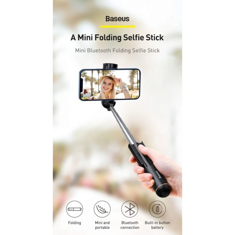Gậy tự sướng Baseus Ultra Mini Bluetooth Folding Selfie Stick | BigBuy360 - bigbuy360.vn
