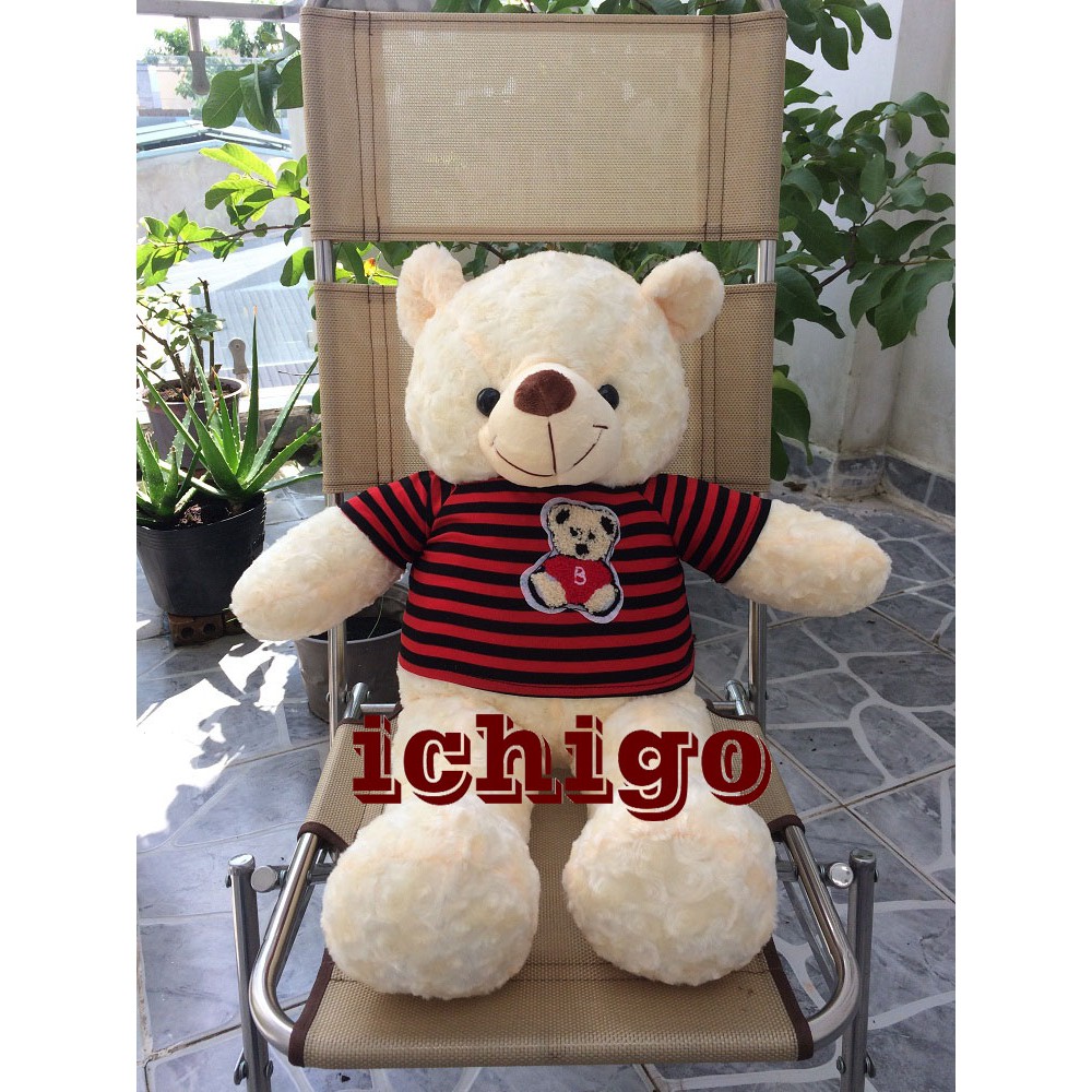 GẤU BÔNG TEDDY CAO CẤP KHỔ VẢI 80CM MÀU KEM ĐẢM BẢO 100% GÒN