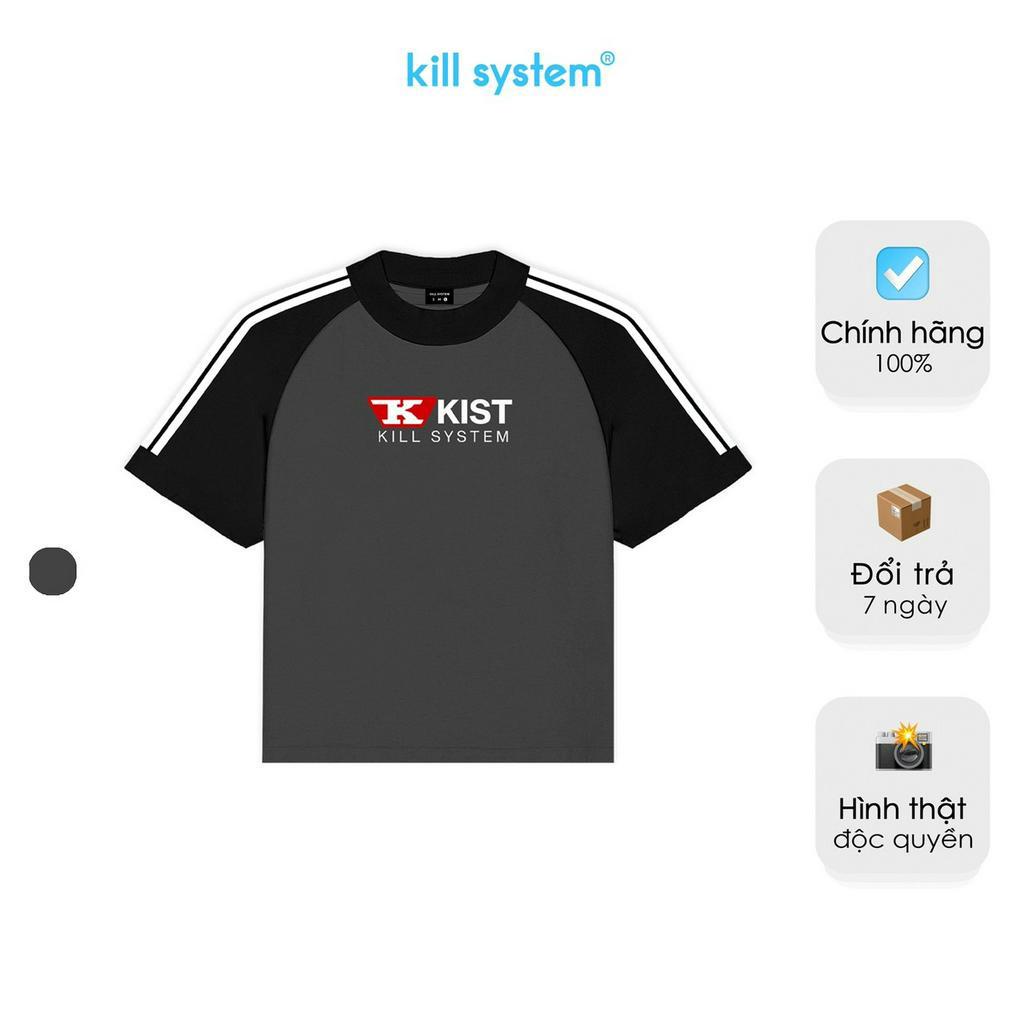 Áo thun Killsystem form fit Classical màu xám tay ráp lăng chất vải cotton