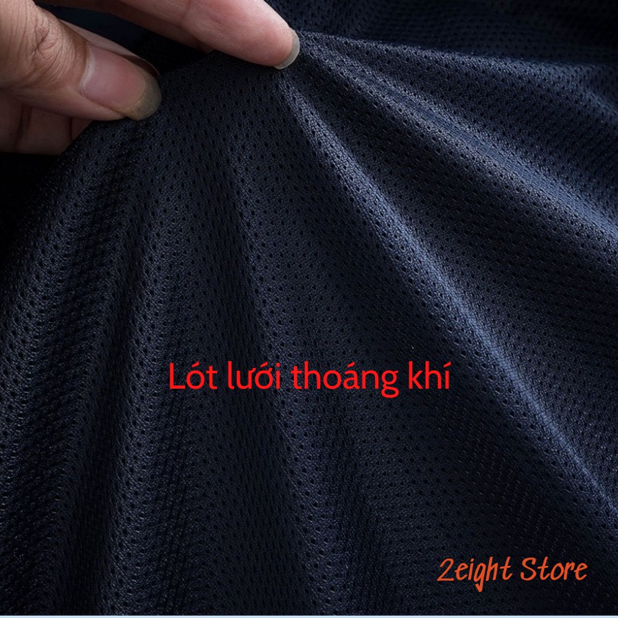 áo khoác gió thể thao cao cấp Hidoli, vải gió dệt vân chống nước 2 lớp dày dặn ấm áp, lót lưới thoáng khí